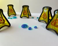 Image 5 of Stained glass tiny wet floor sign with tiny glass puddle