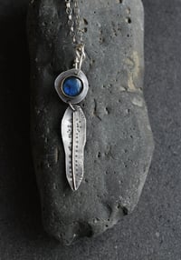 Image 1 of Labradorite Leaf Silver Necklace