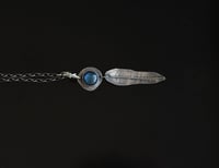 Image 2 of Labradorite Leaf Silver Necklace