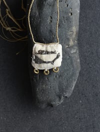 Image 1 of Sacred Palo Santo Resin, fibre, silver, brass, waxed cotton necklace
