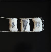 Image 2 of Sacred Frankincense and Myrrh Resin, muslin, silver, beads, waxed cotton necklace