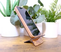 Image 3 of Handmade Animal Print Cellphone Stand/Dock, Iphone, Samsung, Android, gift, phone, cheetah, charge