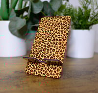 Image 1 of Handmade Animal Print Cellphone Stand/Dock, Iphone, Samsung, Android, gift, phone, cheetah, charge