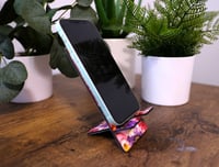 Image 4 of Handmade Floral Cellphone Stand/Dock, flowers, Iphone, Samsung, Android, gift, phone, charging