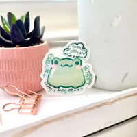 Image 2 of I Frog-et No Thoughts Head Empty Holographic Die-Cut Sticker