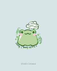 Image 3 of I Frog-et No Thoughts Head Empty Holographic Die-Cut Sticker