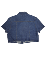 Image 2 of Denim button-up crop top