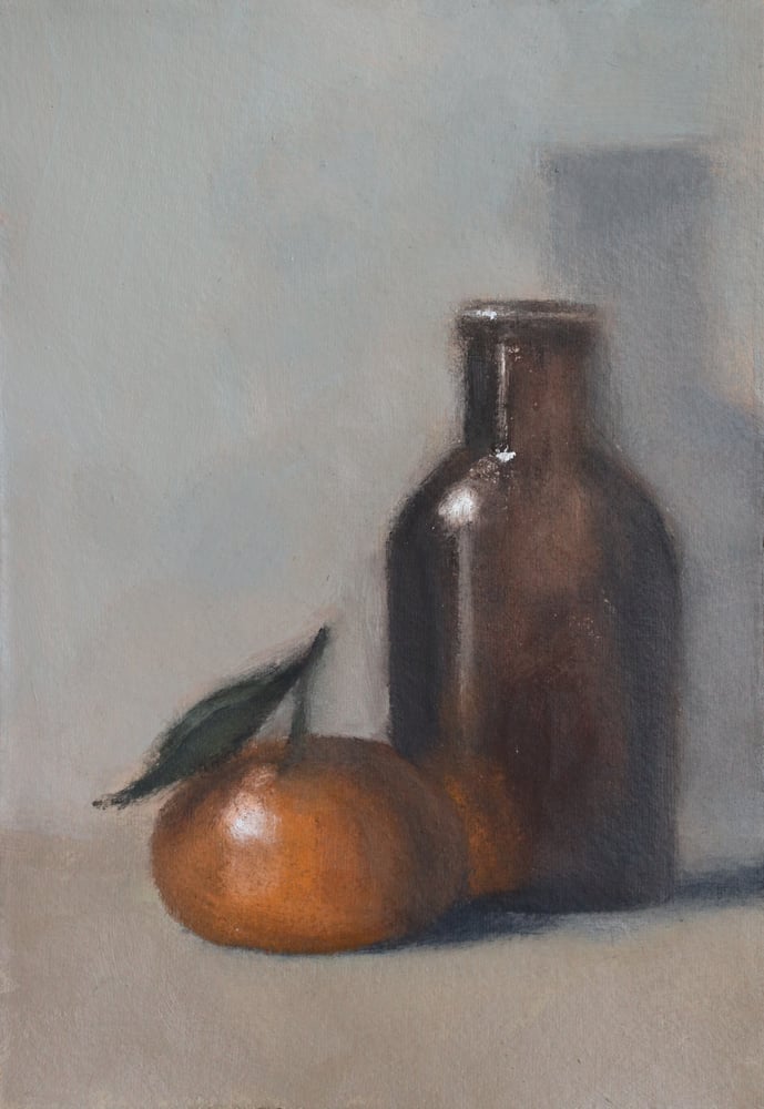 Image of Mandarine et bouteille
