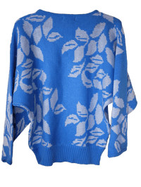 Image 2 of Blue and white leaf sweater
