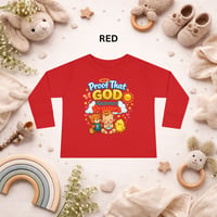 Image 4 of Toddler Long Sleeve Tee — "Proof That God Answers Prayers" Religious Faith Kids Shirt