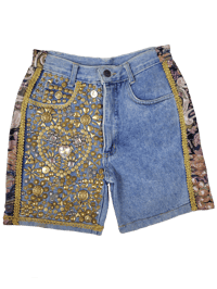 Image 1 of Gold studded shorts