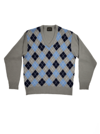 Image 1 of Vintage grey and blue argyle sweater
