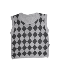 Image 1 of Harlequin knit cropped vest