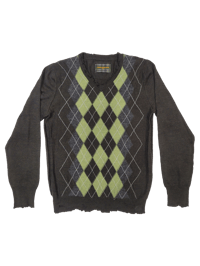 Image 1 of Distressed argyle knit