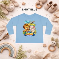 Image 5 of Tiny But Mighty with Jesus Toddler Long Sleeve Tee