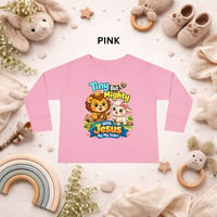 Image 2 of Tiny But Mighty with Jesus Toddler Long Sleeve Tee