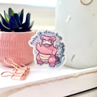 Image 2 of Take It Slow, Dude Holographic Die-Cut Sticker