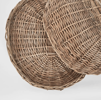 Image 3 of Oval Rattan Food Cloche and Tray 