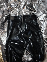 Image 8 of Black PVC pants with belt