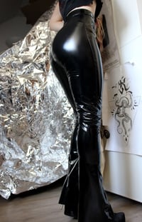 Image 6 of Black PVC pants with belt