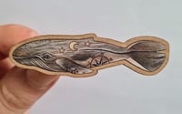 Image 2 of Wooden Whale pin - Design 2