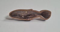 Image 1 of Wooden Whale pin - Design 2
