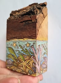 Image 1 of Tidepool - pyrography block 