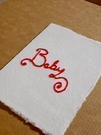 Image 4 of 'Baby' Hand Embroidered Card