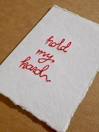 Image 5 of 'Hold My Hand' Hand Embroidered Card