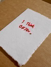 Image 4 of 'I Think Of You' Hand Embroidered Card