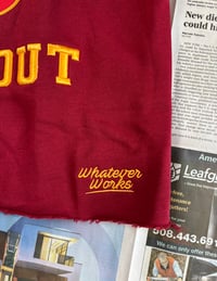 Image 4 of Community College Dropout Sweatshirt Tee (Burgundy)