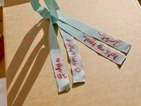 Image 4 of 'Dreamer' Unique One-Of-A-Kind Silk Petersham Hand Embroidered Hair Ribbon