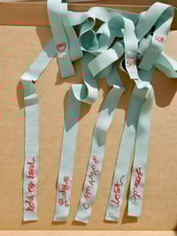 Image 5 of 'Dreamer' Unique One-Of-A-Kind Silk Petersham Hand Embroidered Hair Ribbon