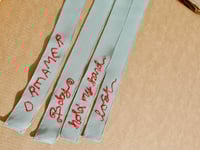 Image 3 of 'Dreamer' Unique One-Of-A-Kind Silk Petersham Hand Embroidered Hair Ribbon