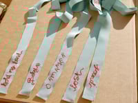 Image 5 of 'Hold My Hand' Unique One-Of-A-Kind Silk Petersham Hand Embroidered Hair Ribbon