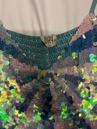 Image 3 of 00s Bay sequin crochet cami top 