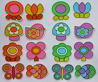 Image 2 of Set of 8 Springtime Motif Vinyl Stickers - 2 Colours