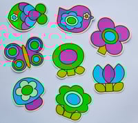 Image 4 of Set of 8 Springtime Motif Vinyl Stickers - 2 Colours