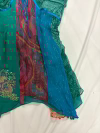 Image 4 of 00s rare Monsoon silk fairy cami with embroidery and gold detailing and sequin straps 