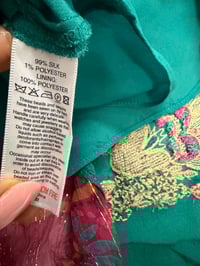 Image 5 of 00s rare Monsoon silk fairy cami with embroidery and gold detailing and sequin straps 