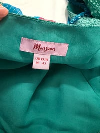 Image 6 of 00s rare Monsoon silk fairy cami with embroidery and gold detailing and sequin straps 