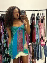 Image 8 of 00s rare Monsoon silk fairy cami with embroidery and gold detailing and sequin straps 