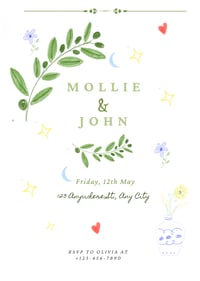 Image 1 of Beautiful Mediterranean Editable Wedding Invitation & Signage Collection with Hand Drawn Designs