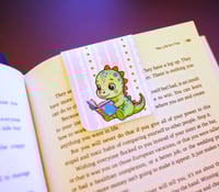 Image 1 of Handmade Colorful Magnetic Bookmark, read, book, dinosaurs, reading, gift, planner, notebook, page