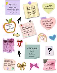 Handmade Colorful Affirmation Quote Stickers, sticky note, flowers, journal, planner, notebook, gift