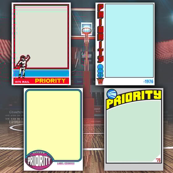 Image of '76 Priority Sport Card - Sticker Blanks