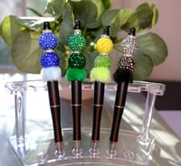 Handmade Beautiful Trending Black Beaded Pen, charms, beads, journaling, planner, gift