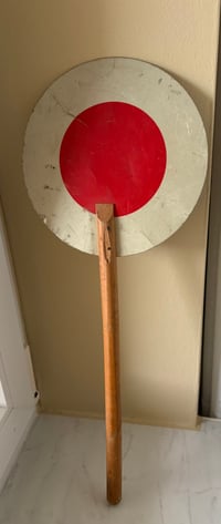 Image 2 of Vintage (mid-20th century) German Signal Paddle (Winkerkelle)