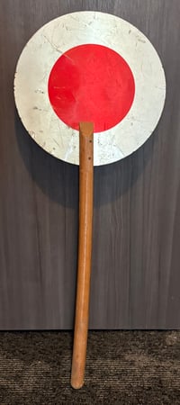 Image 4 of Vintage (mid-20th century) German Signal Paddle (Winkerkelle)