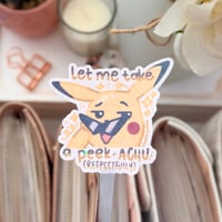 Image 1 of Let Me Take A Peek At You Holographic Die-Cut Sticker